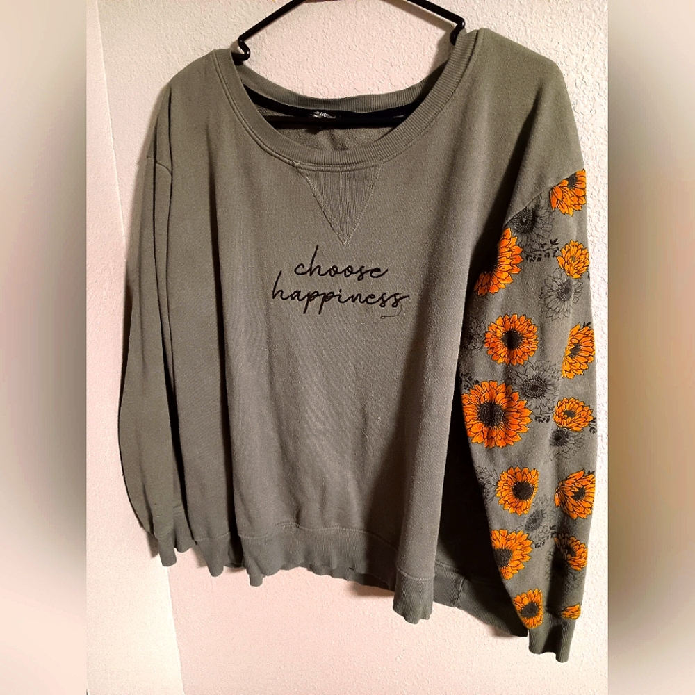 ATTITUDE NOT INCLUDED CHOOSE HAPPINESS SWEATER XL
